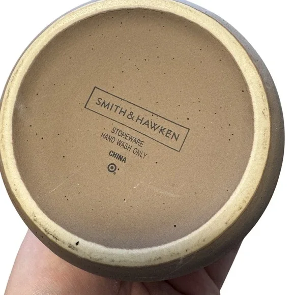 Smith and Hawken Stoneware Honey Pot with Dipper & Lid Speckled Cream Brown - Picture 5 of 8